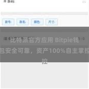 比特派官方应用 Bitpie钱包安全可靠，资产100%自主掌控