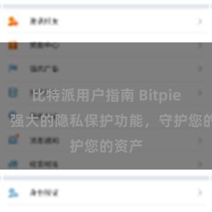 比特派用户指南 Bitpie钱包：强大的隐私保护功能，守护您的资产