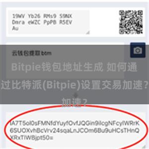 Bitpie钱包地址生成 如何通过比特派(Bitpie)设置交易加速？