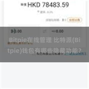 Bitpie在线管理 比特派(Bitpie)钱包有哪些隐藏功能？