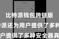 比特派钱包跨链版  比特派还为用户提供了多种安全器具